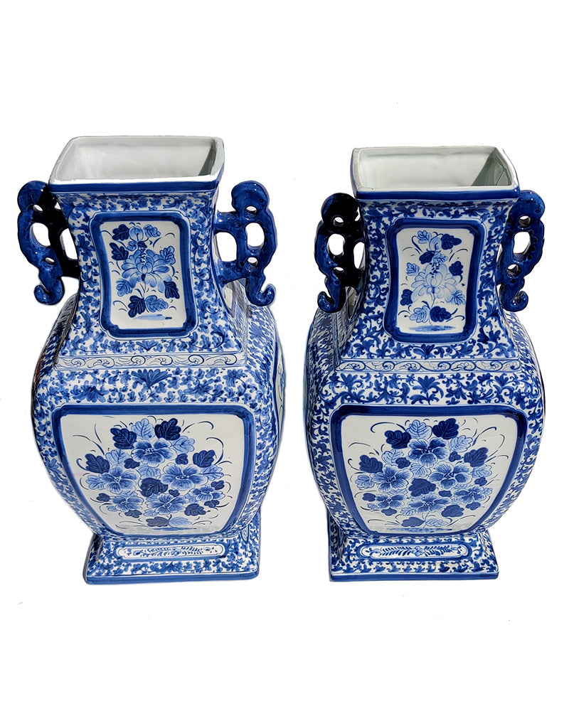 BLUE & WHITE VASES Pair No. 2