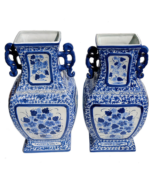 BLUE & WHITE VASES Pair No. 2