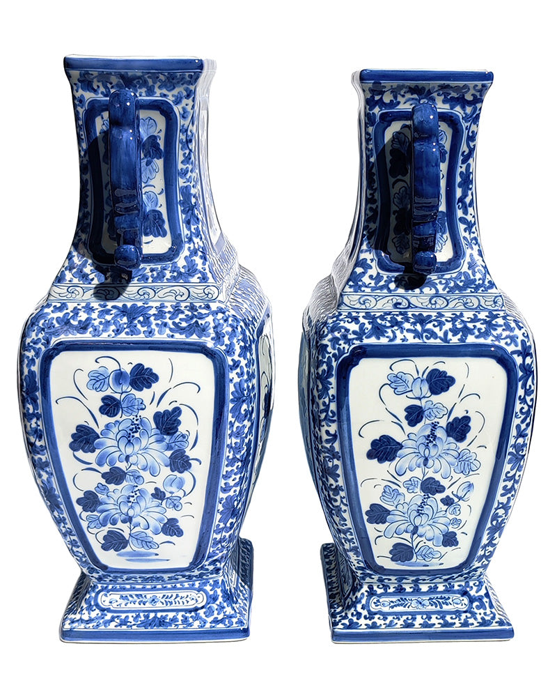 BLUE & WHITE VASES Pair No. 2