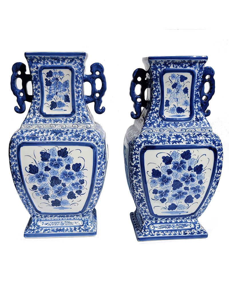 BLUE & WHITE VASES Pair No. 2