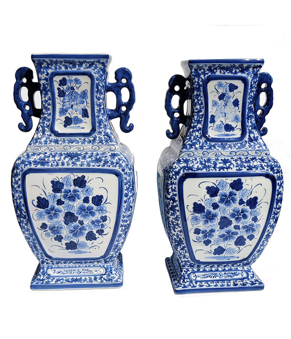 BLUE & WHITE VASES Pair No. 2