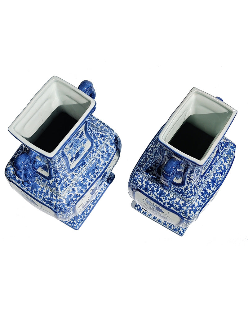 BLUE & WHITE VASES Pair No. 2