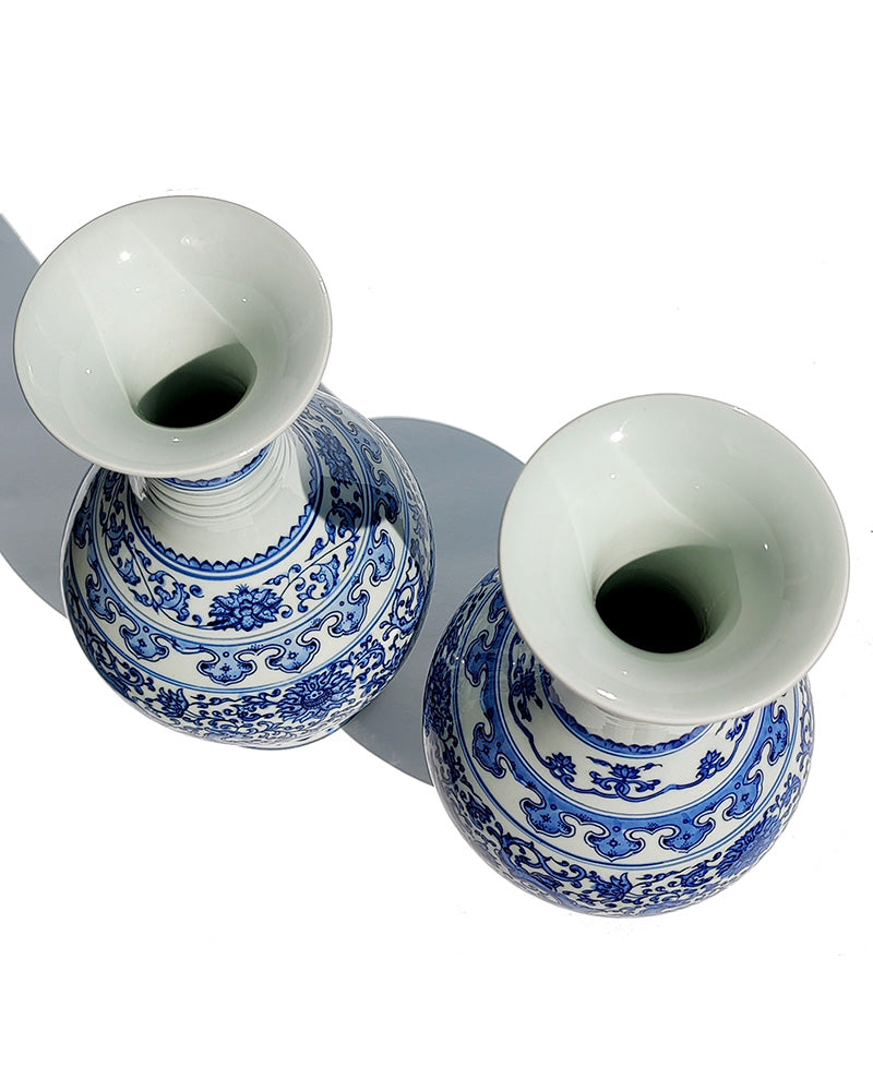 BLUE & WHITE VASES Pair No. 1