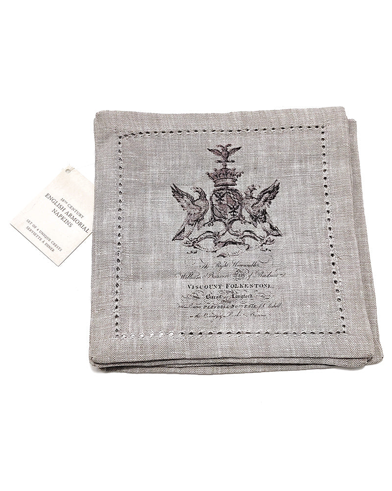 RH ENGLISH ARMORIAL NAPKINS Set