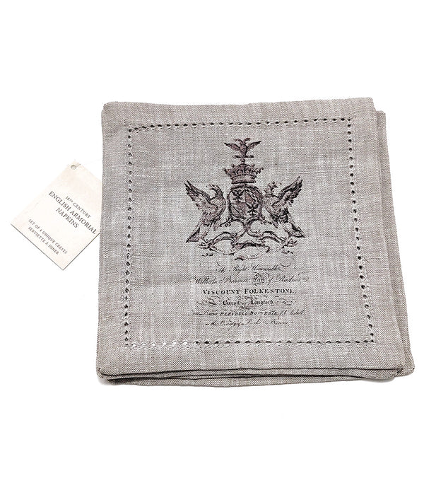 RH ENGLISH ARMORIAL NAPKINS Set