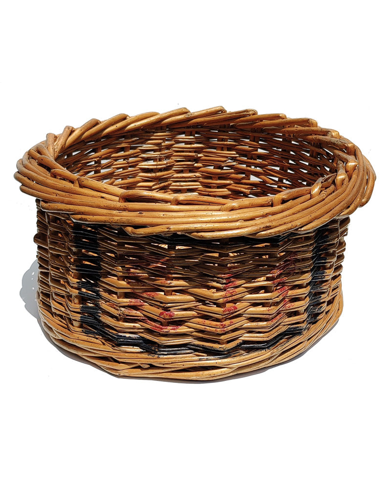 VINTAGE BASKET WITH PAINTED LETTERS