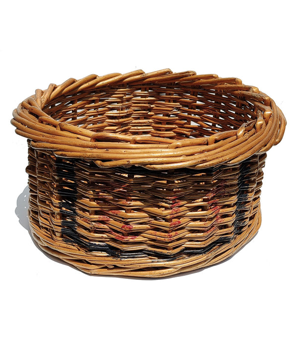 VINTAGE BASKET WITH PAINTED LETTERS