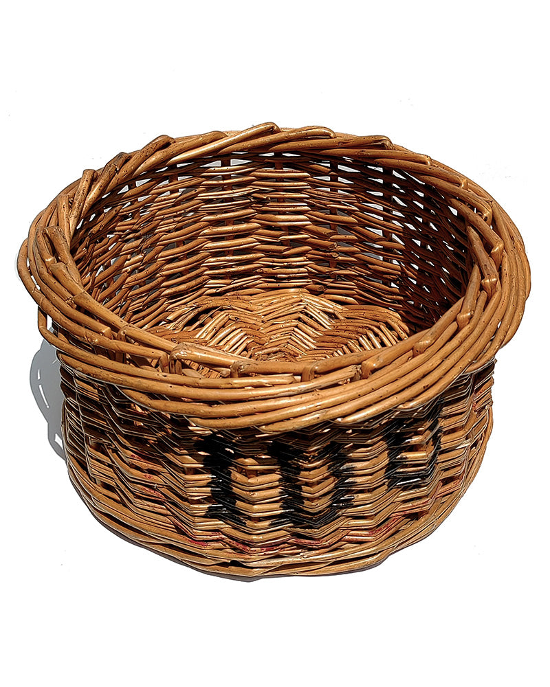 VINTAGE BASKET WITH PAINTED LETTERS