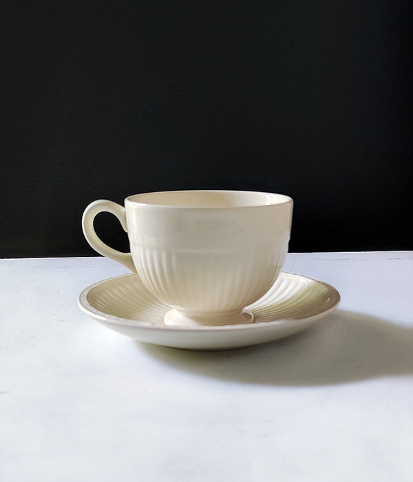 WEDGWOOD EDME FOOTED CUP & SAUCER