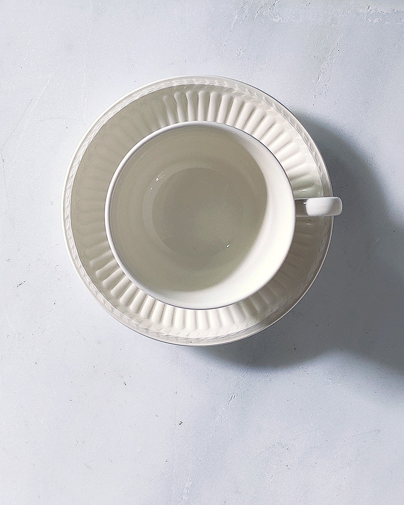 WEDGWOOD EDME FOOTED CUP & SAUCER