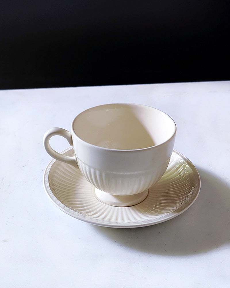 WEDGWOOD EDME FOOTED CUP & SAUCER