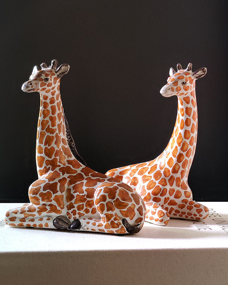 ITALIAN GIRAFFE FIGURINES, PAIR