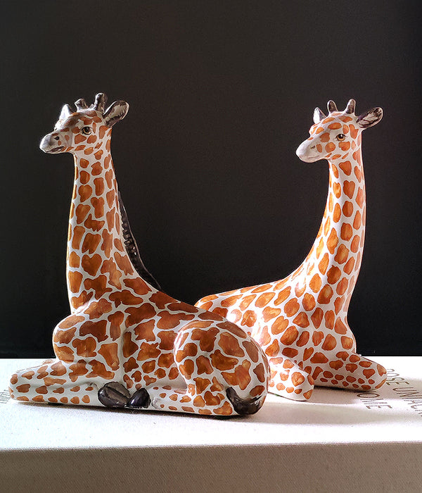 ITALIAN GIRAFFE FIGURINES, PAIR