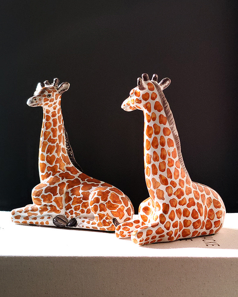 ITALIAN GIRAFFE FIGURINES, PAIR