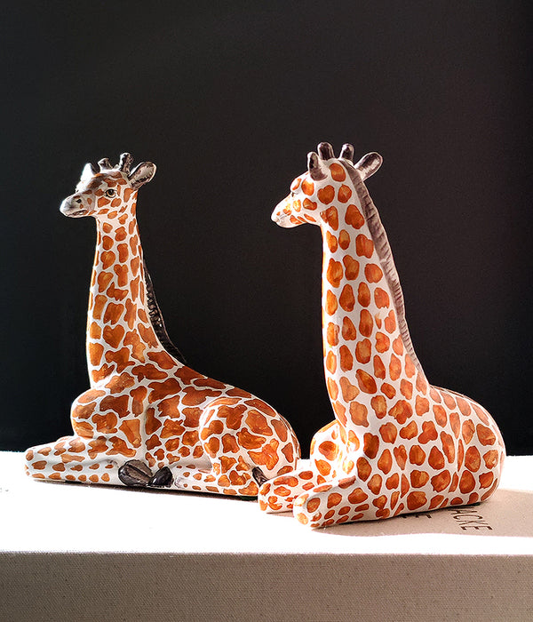 ITALIAN GIRAFFE FIGURINES, PAIR