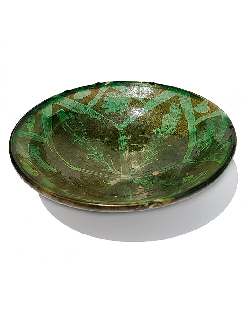 GREEN GLAZED TERRACOTTA BOWL