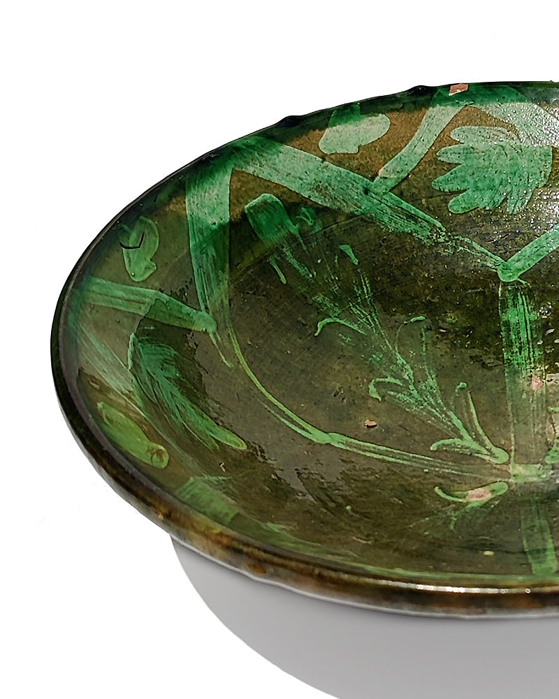 GREEN GLAZED TERRACOTTA BOWL