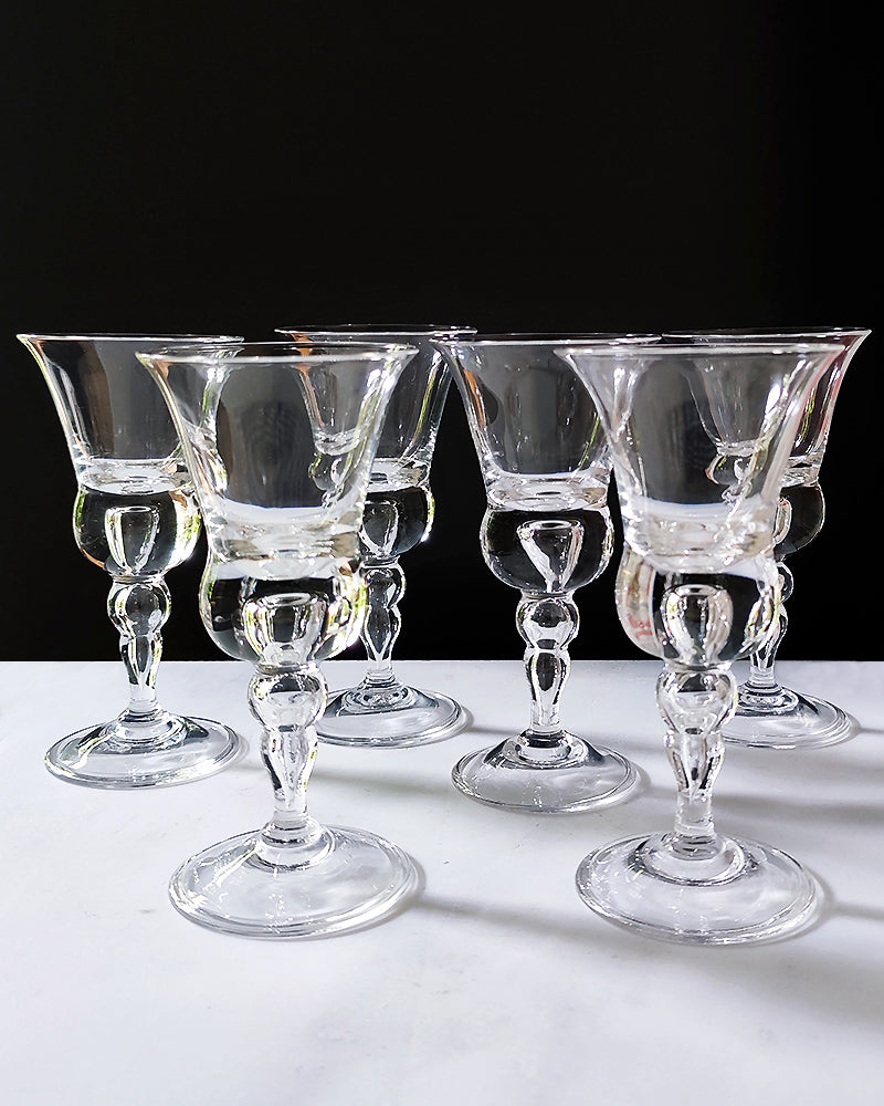 GUNDERSEN TEARDROP AIR STEM BALUSTER WINE GLASS Set of 6