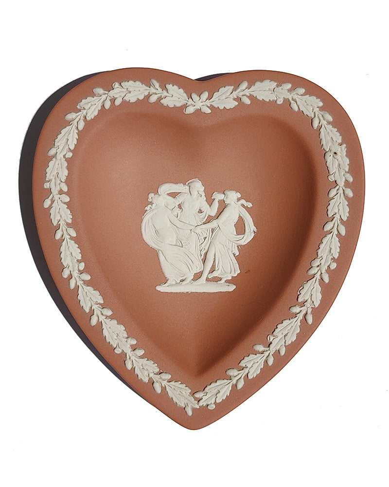 WEDGWOOD JASPERWARE TERRACOTTA HEART SHAPED TRAY