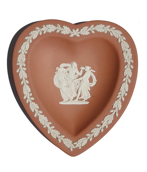 WEDGWOOD JASPERWARE TERRACOTTA HEART SHAPED TRAY