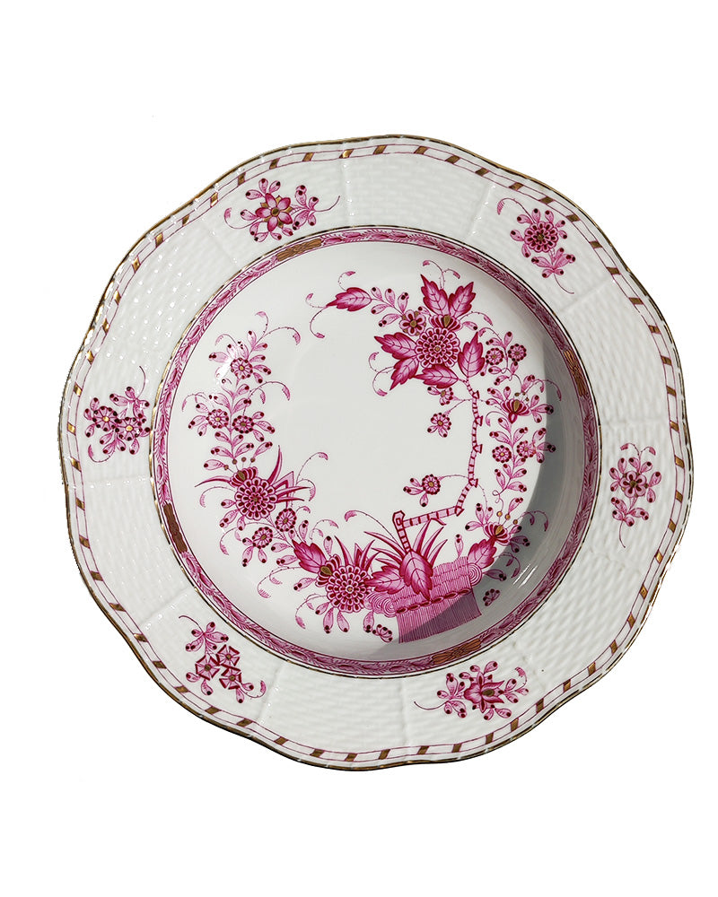 HEREND INDIAN BASKET RASPBERRY PLATE