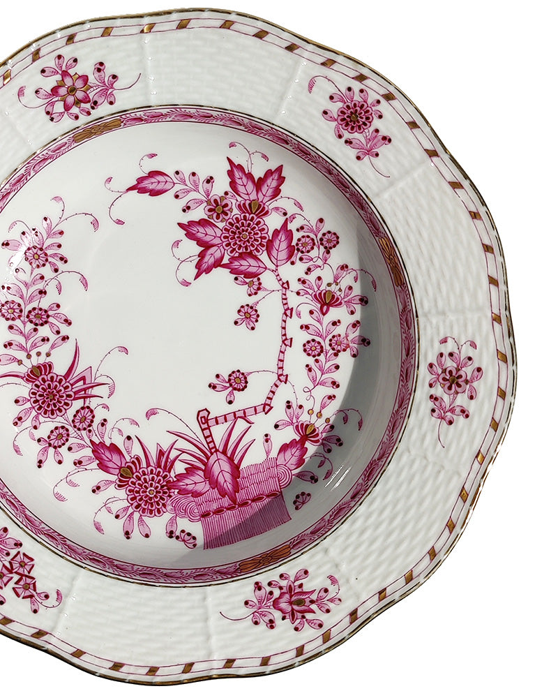 HEREND INDIAN BASKET RASPBERRY PLATE