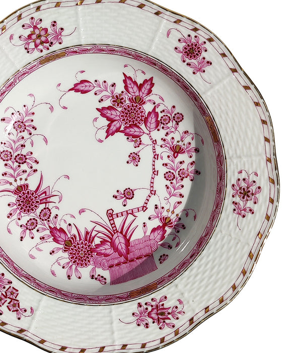 HEREND INDIAN BASKET RASPBERRY PLATE