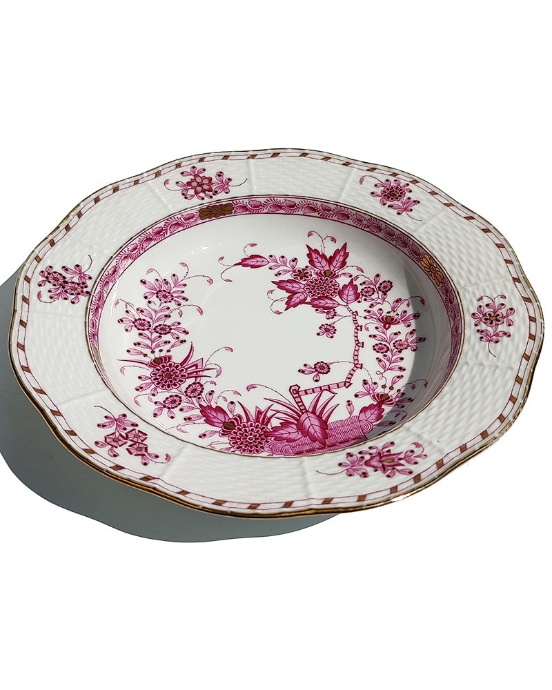 HEREND INDIAN BASKET RASPBERRY PLATE