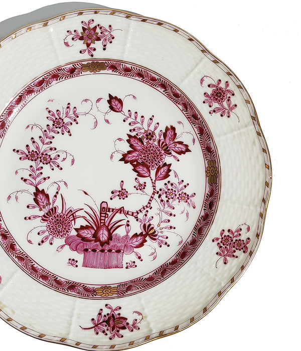 HEREND INDIAN BASKET RASPBERRY LUNCHEON PLATE