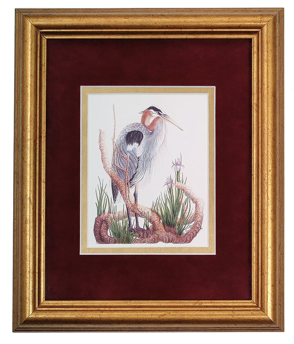 THE GREAT BLUE HERON LITHOGRAPH