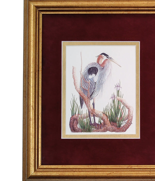 THE GREAT BLUE HERON LITHOGRAPH