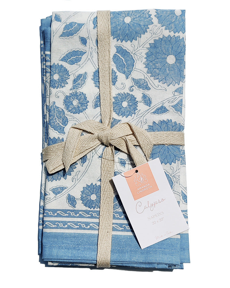 AMANDA LINDROTH CALYPSO NAPKINS BLUE Set