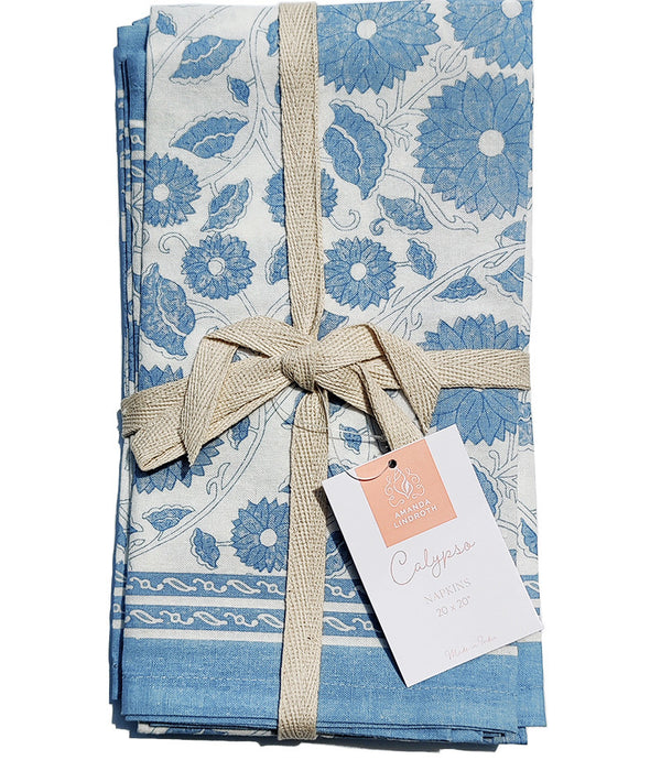 AMANDA LINDROTH CALYPSO NAPKINS BLUE Set