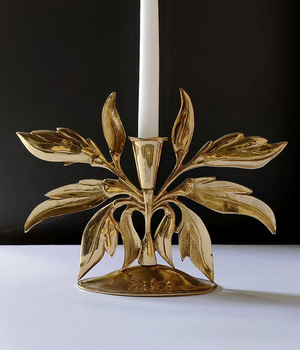 LEAF MOTIF CANDLESTICKS, Pair