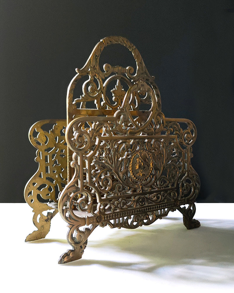 ORNATE BRASS LETTER HOLDER