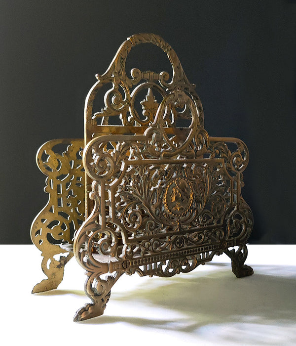 ORNATE BRASS LETTER HOLDER