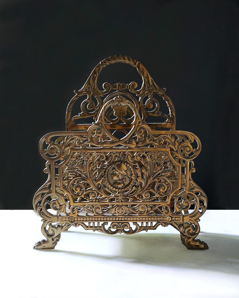 ORNATE BRASS LETTER HOLDER