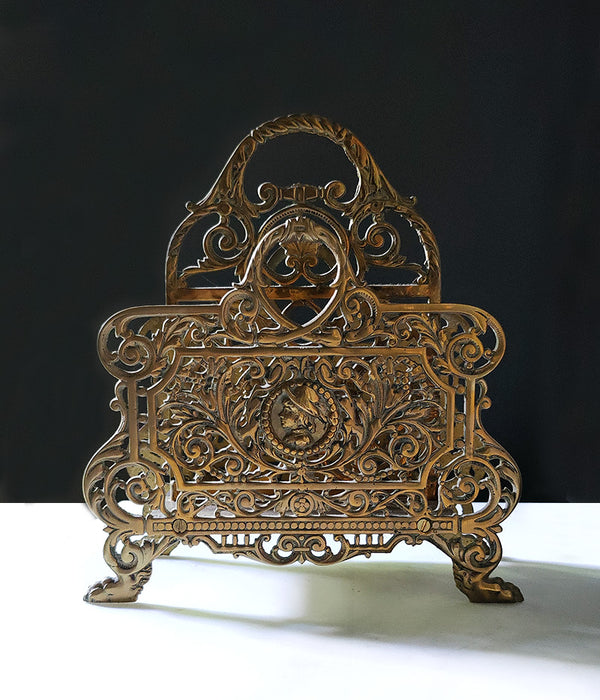 ORNATE BRASS LETTER HOLDER