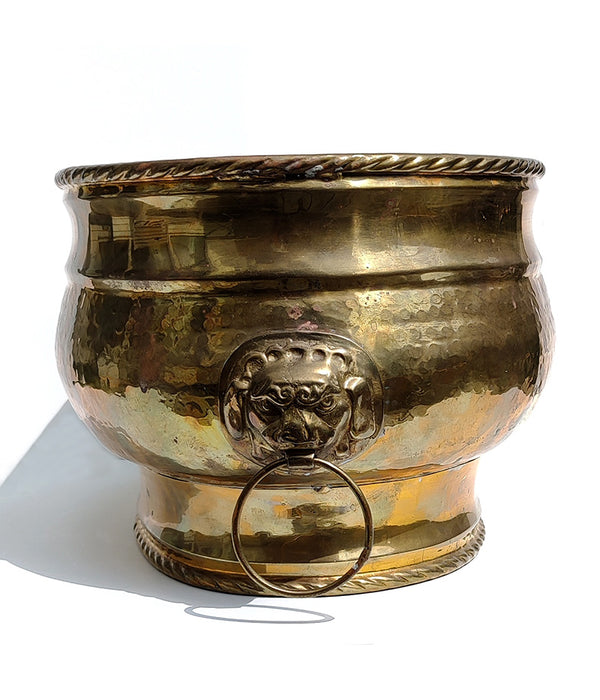 BRASS LION HEAD JARDINIERE No. 3