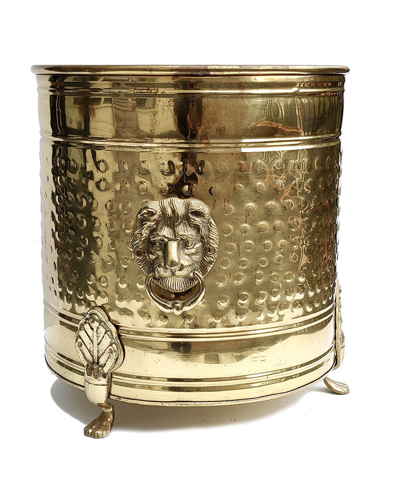 BRASS LION HEAD JARDINIERE No. 2