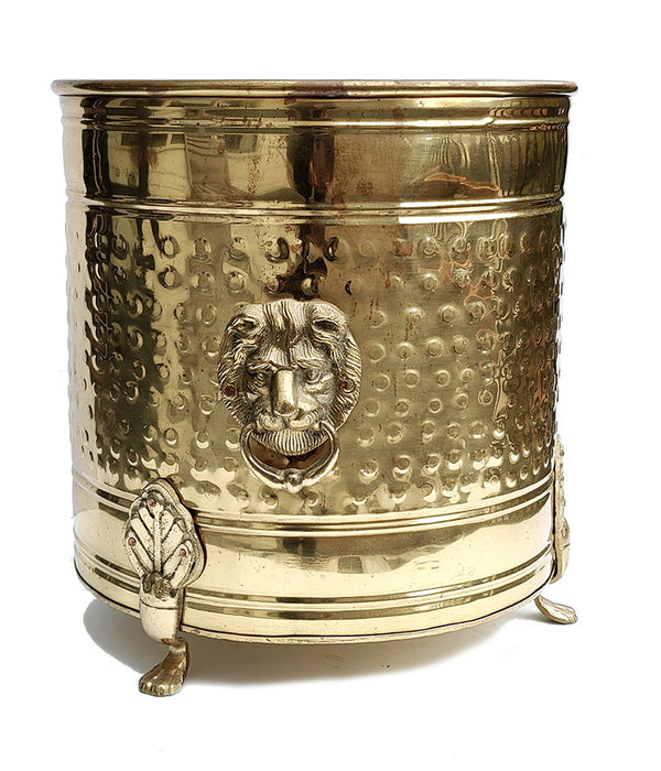 BRASS LION HEAD JARDINIERE No. 2