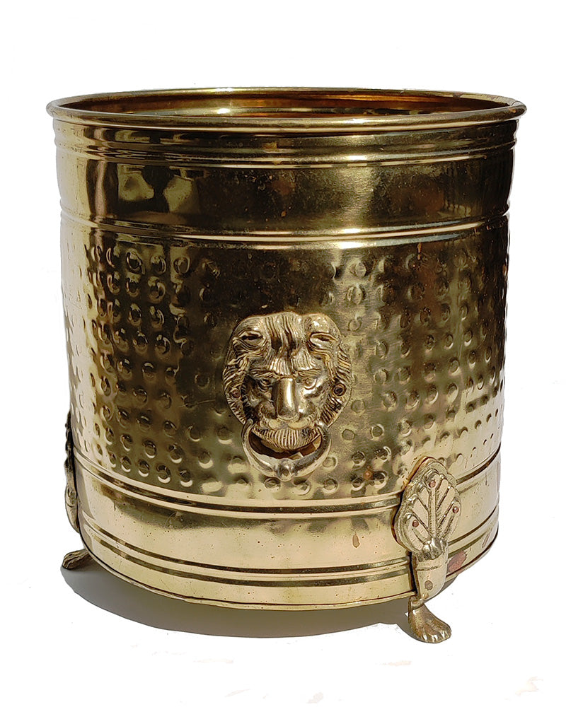 BRASS LION HEAD JARDINIERE No. 1