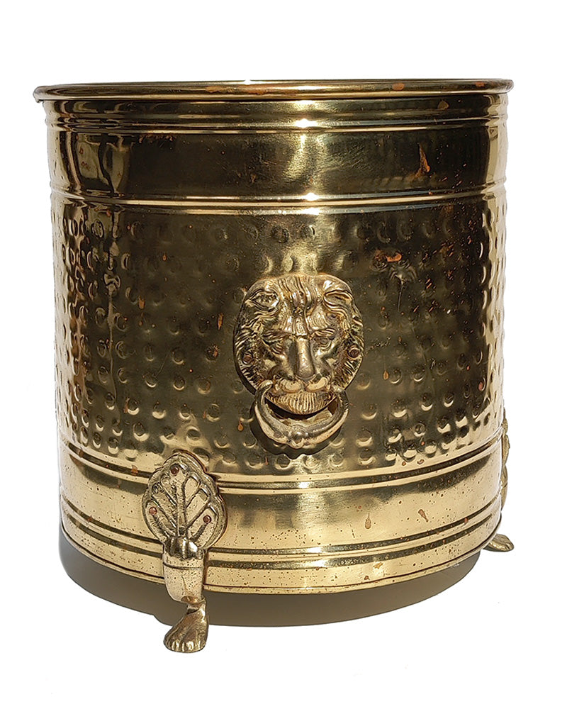 BRASS LION HEAD JARDINIERE No. 1