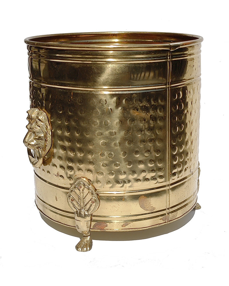 BRASS LION HEAD JARDINIERE No. 1