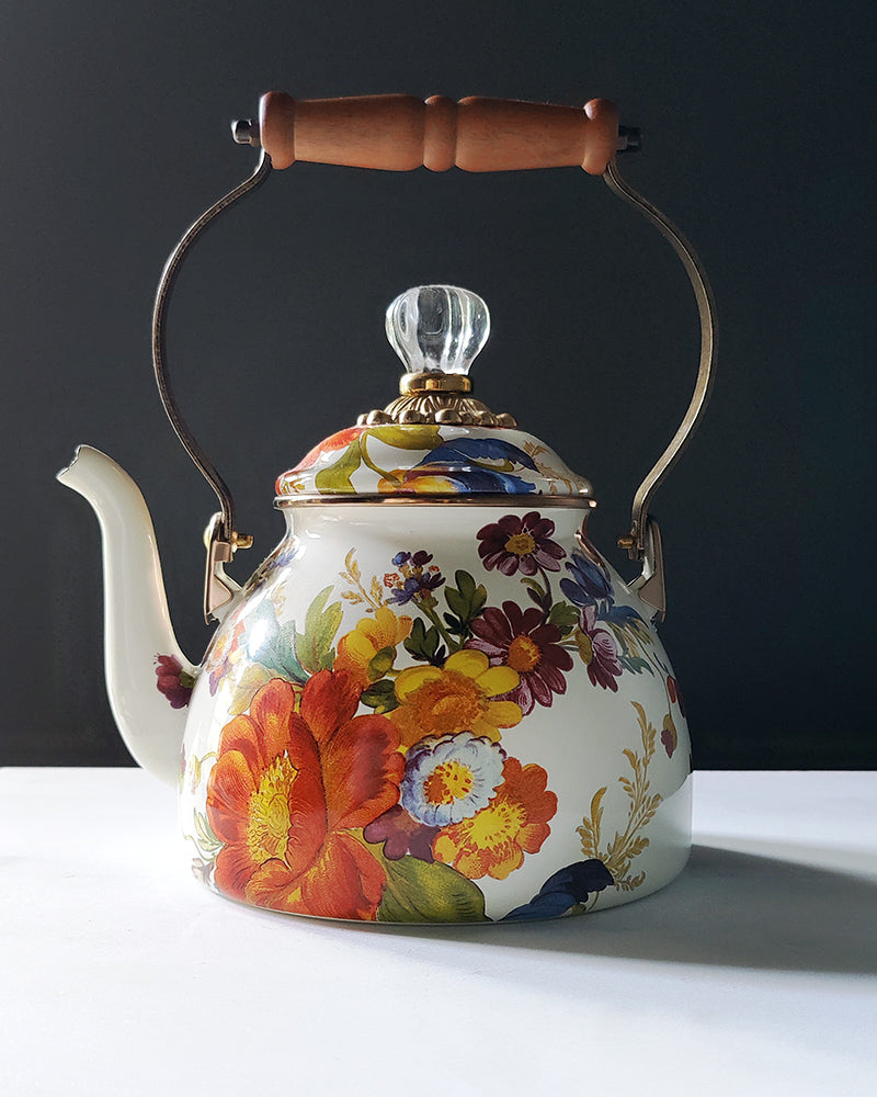 MACKENZIE-CHILDS FLOWER MARKET TEA KETTLE