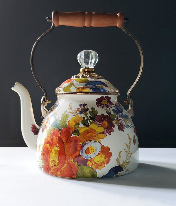 MACKENZIE-CHILDS FLOWER MARKET TEA KETTLE