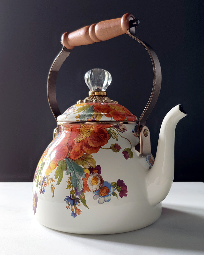 MACKENZIE-CHILDS FLOWER MARKET TEA KETTLE