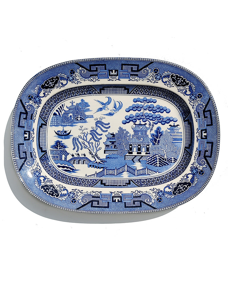 BLUE & WHITE WILLOW SERVING PLATTER