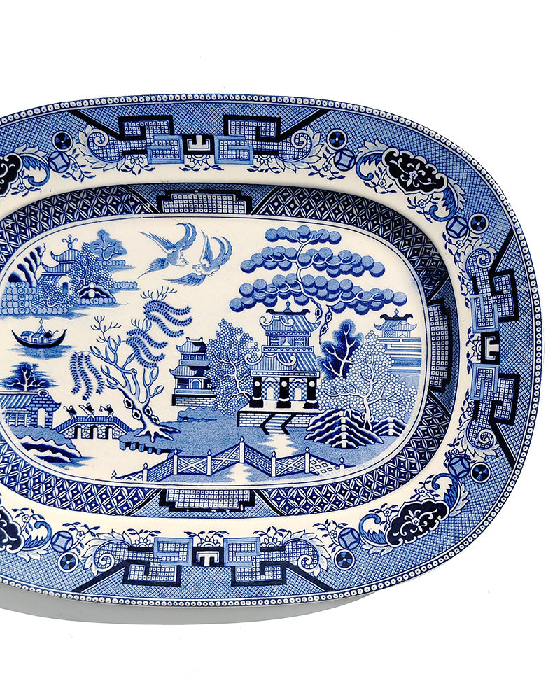 BLUE & WHITE WILLOW SERVING PLATTER