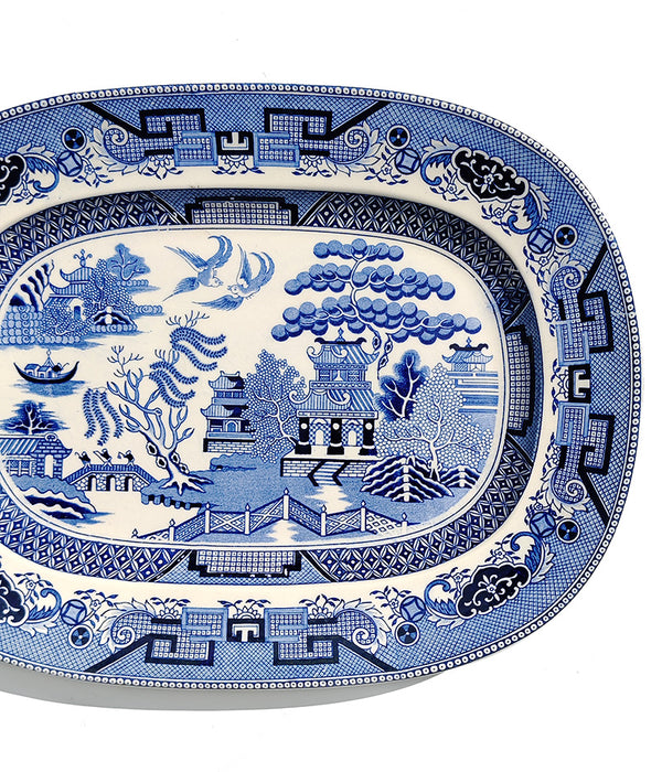 BLUE & WHITE WILLOW SERVING PLATTER